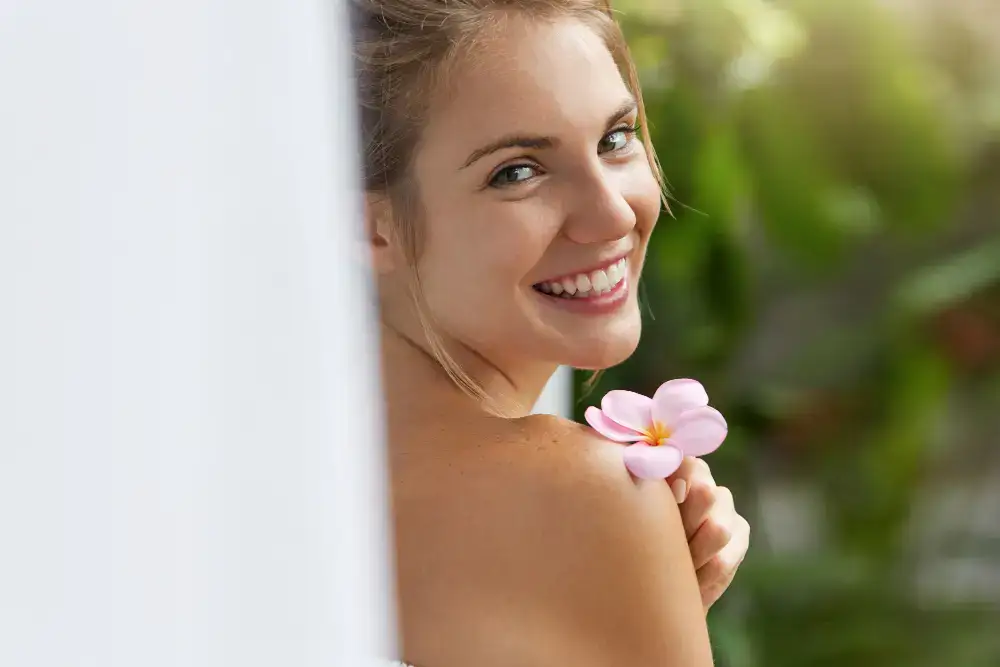 Smiling Woman With Radiant Skin After A Custom Facial, Representing Holistic Skincare Services At Namaste Skincare &Amp; Wellness In Las Vegas.